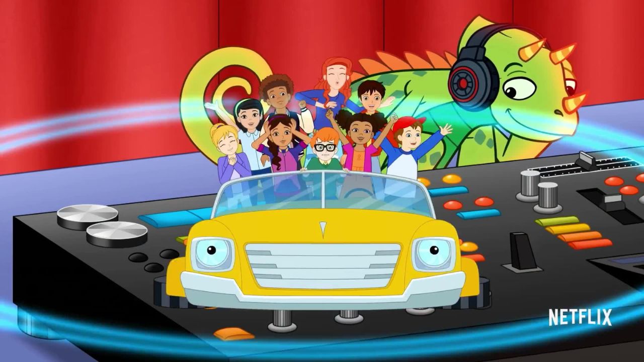 Scene from Magic School Bus Rides Again, an animated series for learning English