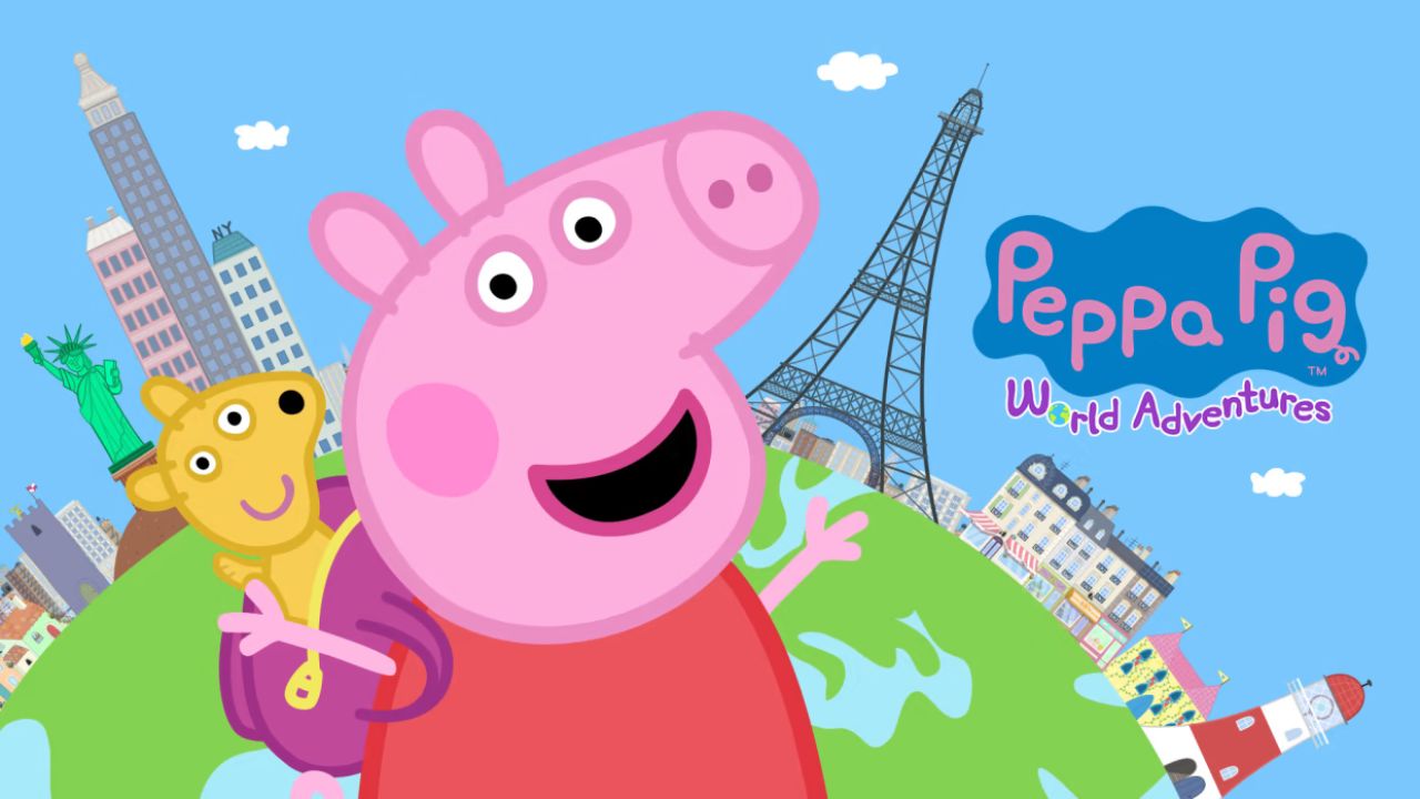 Scene from Peppa Pig, a show ideal for beginner English learners