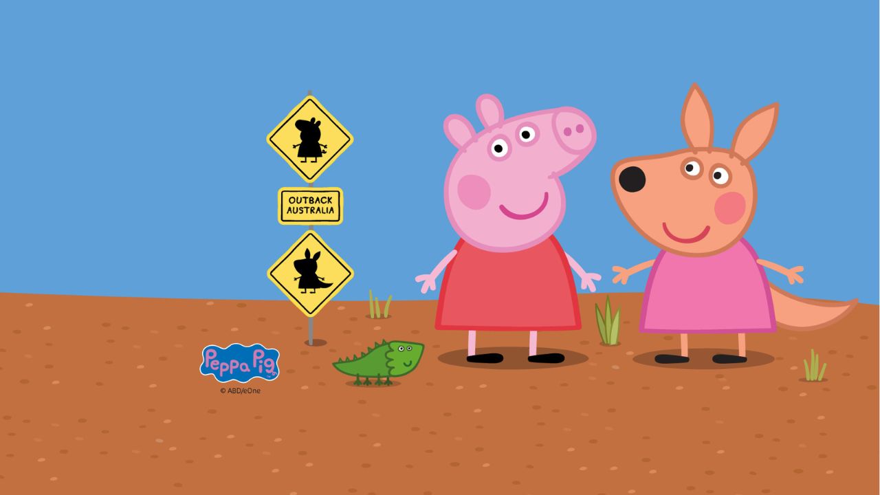 Scene from Peppa Pig, a show ideal for beginner English learners