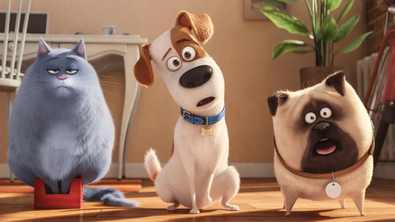 Scene from The Secret Life of Pets, a family-friendly movie for English learners