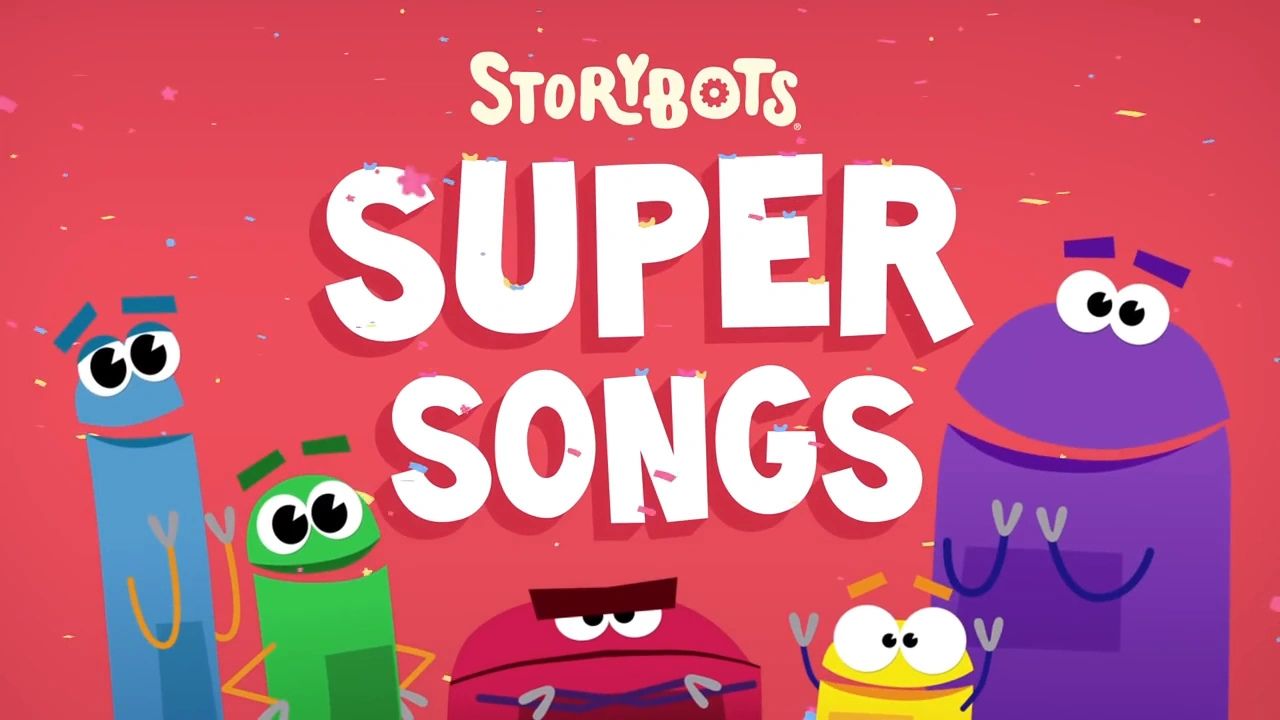 Scene from StoryBots Super Songs, an educational show for English vocabulary